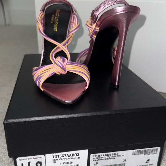 Saint Laurent Scoubi 105 Strappy Sandal size 38 - Picture 1 of 8